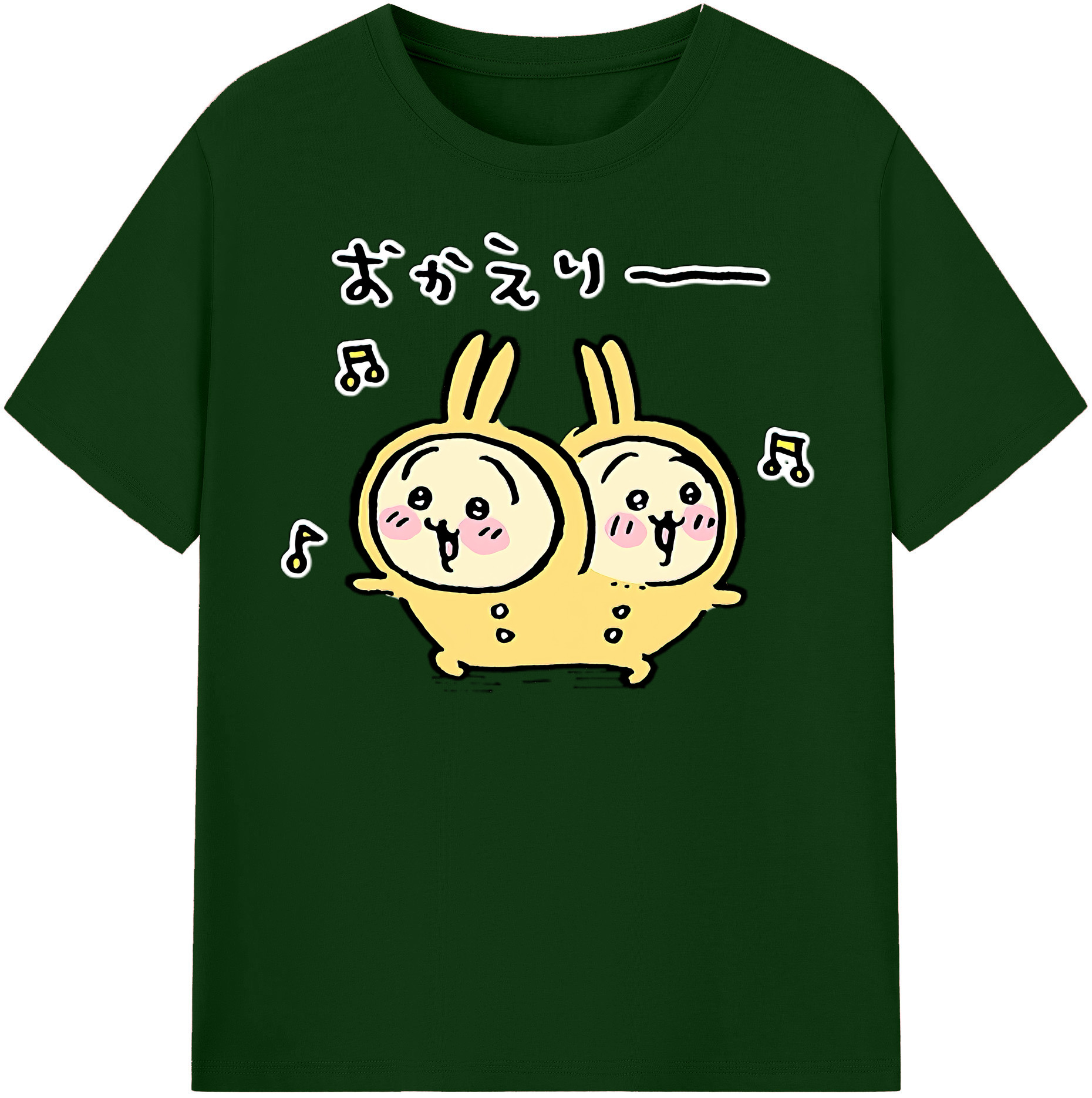（画像用） ちいかわ うさぎ Chii-kawa usagi 綿100％半袖Tシャツ（フロントプリント）